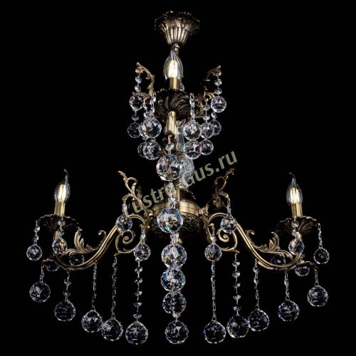 Люстра бронзовая Кассандра Алфея №3/2 шар в Сочи Гусь Хрустальный