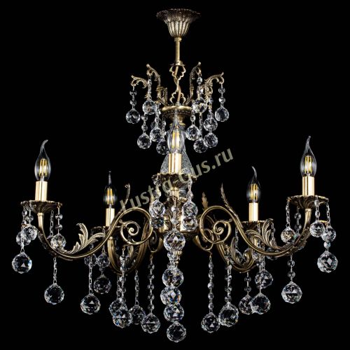 Люстра бронзовая Кассандра Алфея №5/2 шар в Сочи Гусь Хрустальный