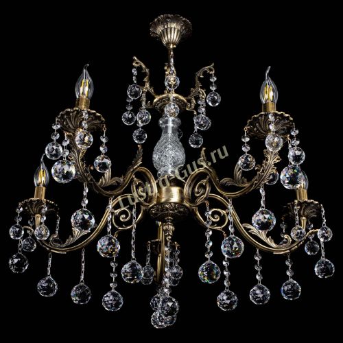 Люстра бронзовая Кассандра Алфея №5/2 шар в Сочи Гусь Хрустальный