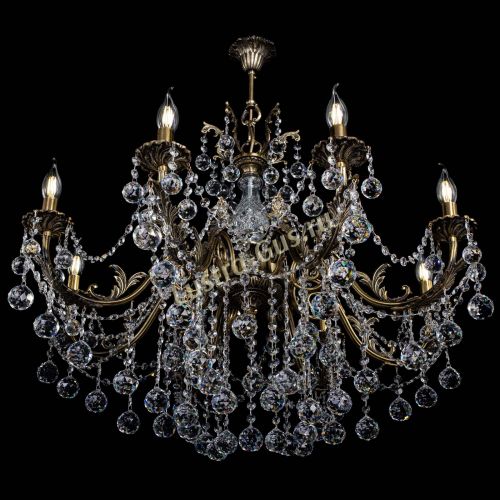 Люстра бронзовая Кассандра Алфея №8/1 шар в Сочи Гусь Хрустальный