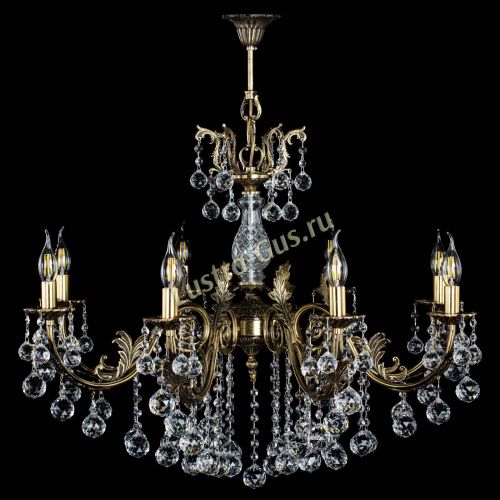 Люстра бронзовая Кассандра Алфея №8/2 шар в Сочи Гусь Хрустальный