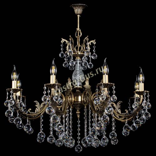 Люстра бронзовая Кассандра Алфея №8/2 шар в Сочи Гусь Хрустальный