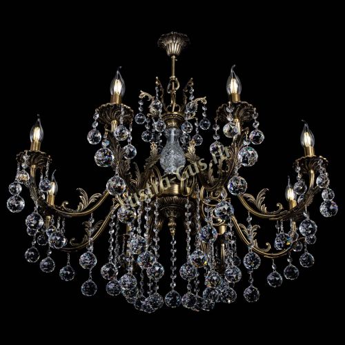 Люстра бронзовая Кассандра Алфея №8/2 шар в Сочи Гусь Хрустальный