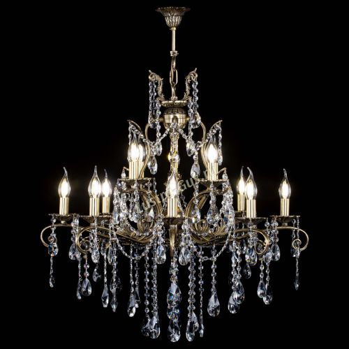 Люстра бронзовая Мелания №12/2 лучик в Сочи Гусь Хрустальный