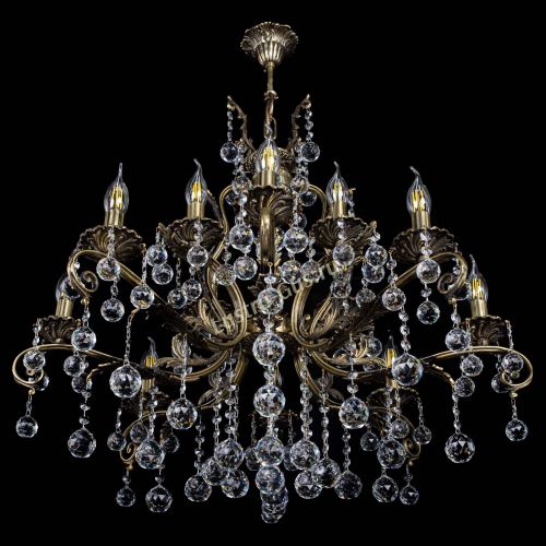 Люстра бронзовая Мелания №12/1 шар в Сочи Гусь Хрустальный