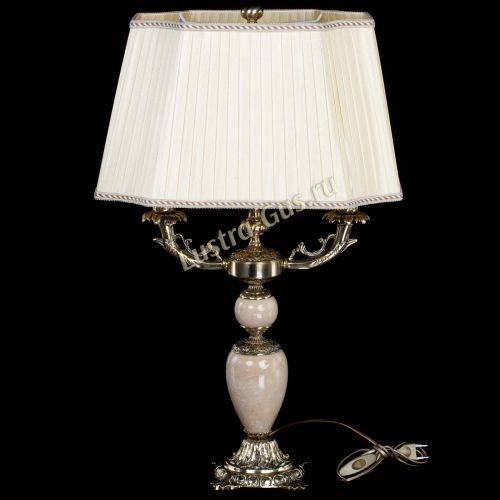 Бронзовая настольная лампа Антик №2 с камнем в Сочи Гусь Хрустальный