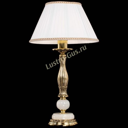 Бронзовая настольная лампа Оникс №1 с абажуром в Сочи Гусь Хрустальный