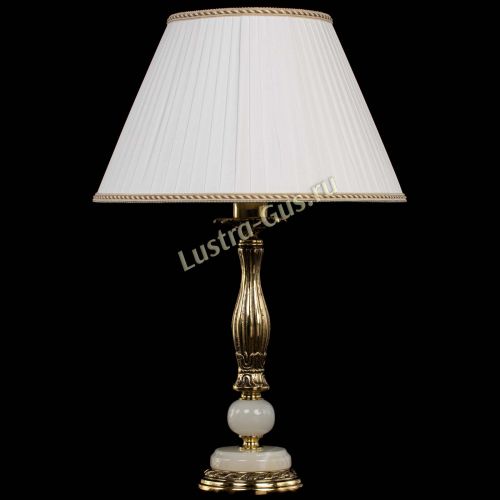 Бронзовая настольная лампа Оникс №1 с большим абажуром в Сочи Гусь Хрустальный