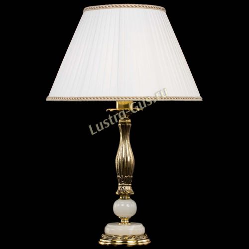Бронзовая настольная лампа Оникс №1 с большим абажуром в Сочи Гусь Хрустальный