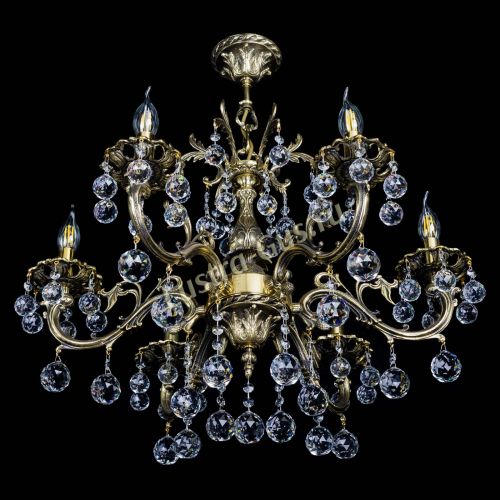 Люстра бронзовая Олимпия №6/1 шар в Сочи Гусь Хрустальный