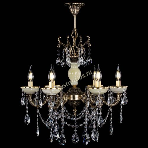 Люстра бронзовая Оникс белый №6/1 баден в Сочи Гусь Хрустальный