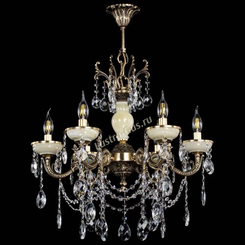 Люстра бронзовая Оникс белый №6/1 баден в Сочи Гусь Хрустальный