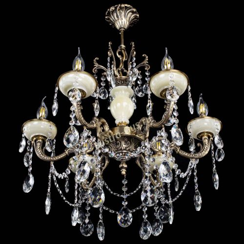 Люстра бронзовая Оникс белый №6/1 баден в Сочи Гусь Хрустальный