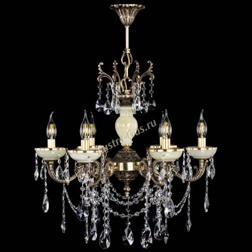 Люстра бронзовая Оникс белый №6/1 лучик в Сочи Гусь Хрустальный