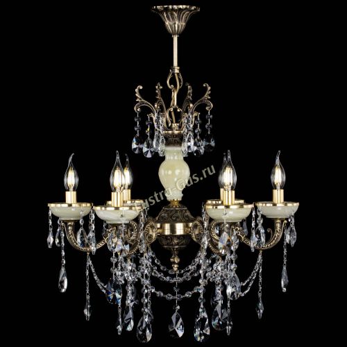 Люстра бронзовая Оникс белый №6/1 лучик в Сочи Гусь Хрустальный