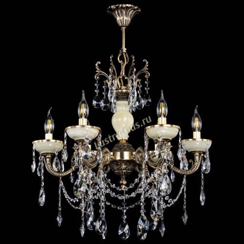 Люстра бронзовая Оникс белый №6/1 лучик в Сочи Гусь Хрустальный