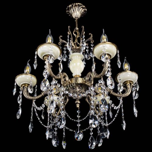 Люстра бронзовая Оникс белый №6/1 лучик в Сочи Гусь Хрустальный