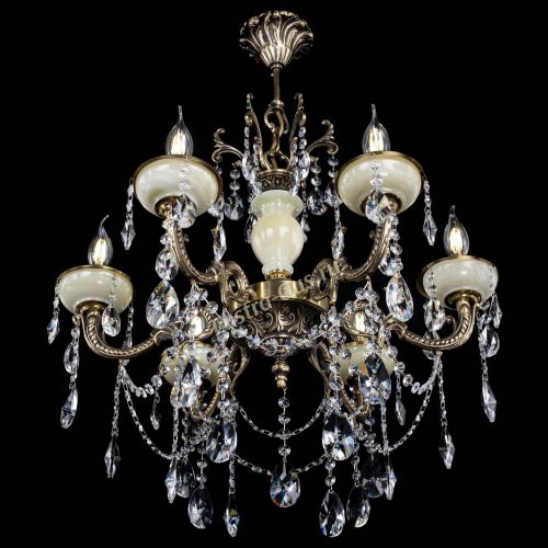 Люстра бронзовая Оникс белый №6/1 лучик в Сочи Гусь Хрустальный