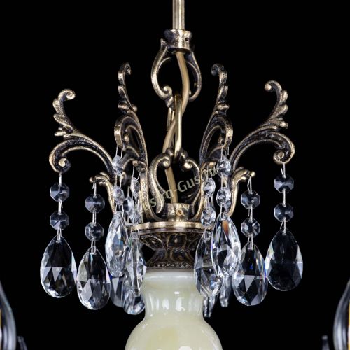 Люстра бронзовая Оникс белый №6/1 журавлик в Сочи Гусь Хрустальный