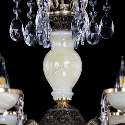 Люстра бронзовая Оникс белый №6/1 журавлик в Сочи Гусь Хрустальный