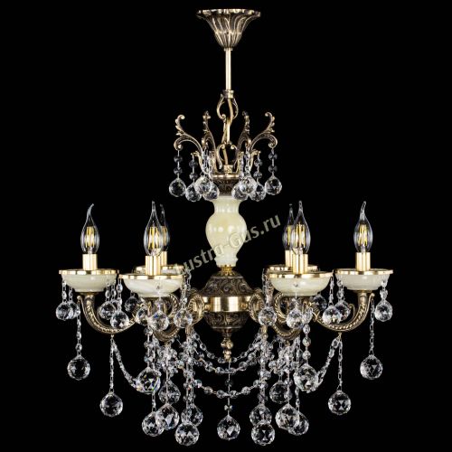 Люстра бронзовая Оникс белый №6/1 шар в Сочи Гусь Хрустальный