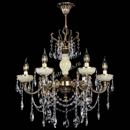 Люстра бронзовая Оникс белый №6/1 журавлик в Сочи Гусь Хрустальный