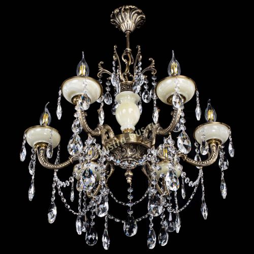 Люстра бронзовая Оникс белый №6/1 журавлик в Сочи Гусь Хрустальный