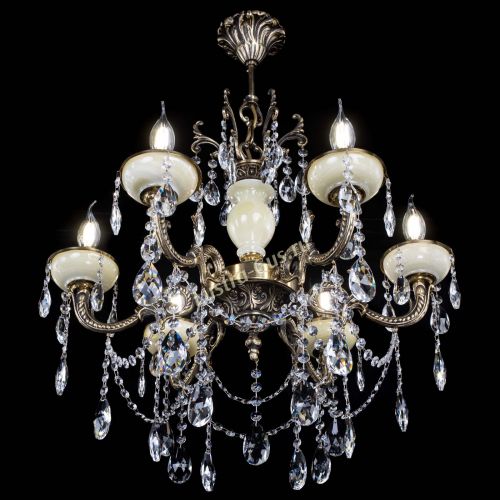 Люстра бронзовая Оникс белый №6/1 журавлик в Сочи Гусь Хрустальный