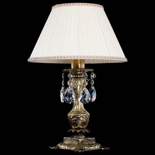 Бронзовая настольная лампа Антик №1 Баден с абажуром в Сочи Гусь Хрустальный