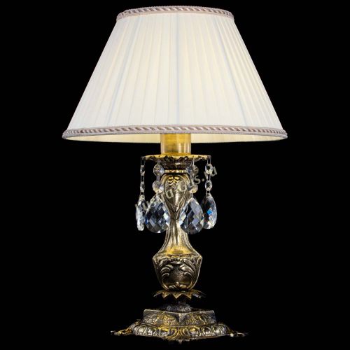 Бронзовая настольная лампа Антик №1 Баден с абажуром в Сочи Гусь Хрустальный