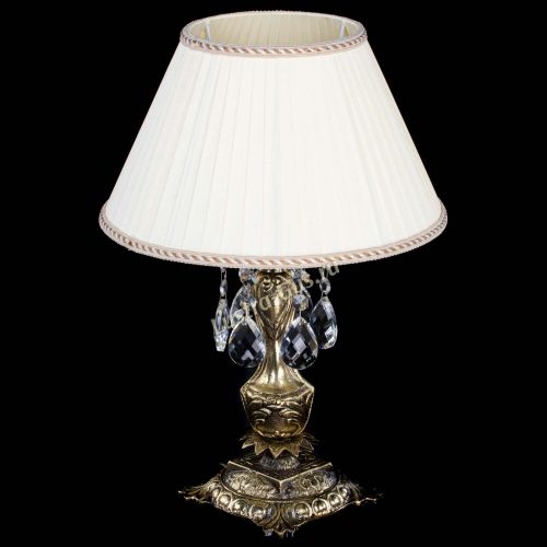 Бронзовая настольная лампа Антик №1 Баден с абажуром в Сочи Гусь Хрустальный