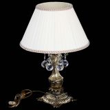 Бронзовая настольная лампа Антик №1 Шар  с абажуром в Сочи