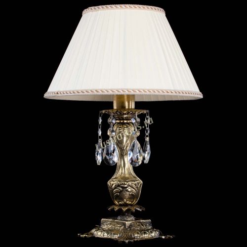 Бронзовая настольная лампа Антик №1 Журавлик с абажуром в Сочи Гусь Хрустальный