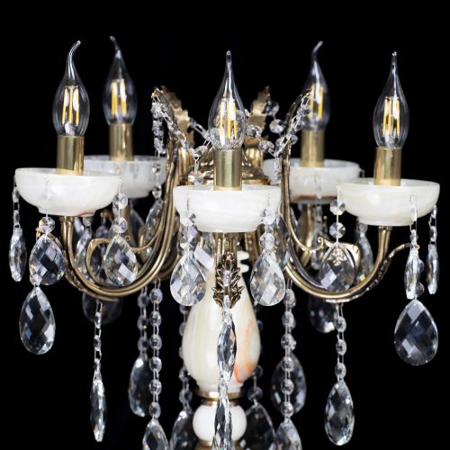 Настольная лампа Антик №5 с камнем в Сочи Гусь Хрустальный