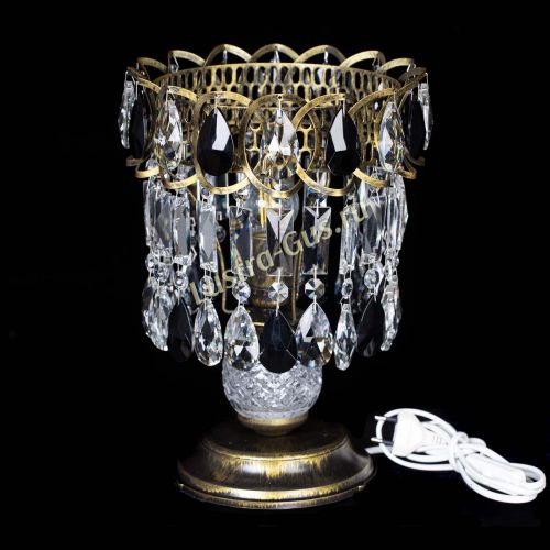 Настольная лампа Астра №1 под бронзу Черная в Сочи Гусь Хрустальный