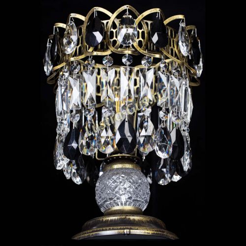 Настольная лампа Астра №1 под бронзу Черная в Сочи Гусь Хрустальный