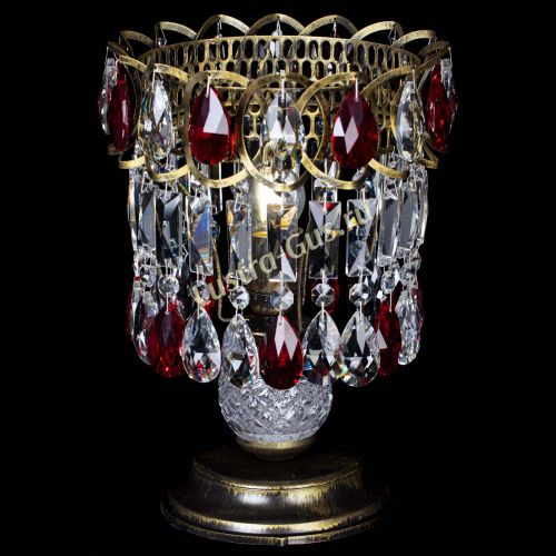 Настольная лампа Астра №1 под бронзу Красная в Сочи Гусь Хрустальный