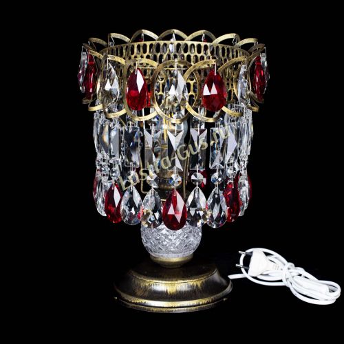 Настольная лампа Астра №1 под бронзу Красная в Сочи Гусь Хрустальный