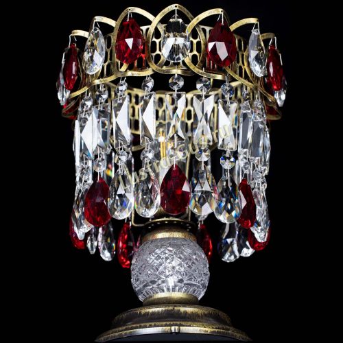 Настольная лампа Астра №1 под бронзу Красная в Сочи Гусь Хрустальный