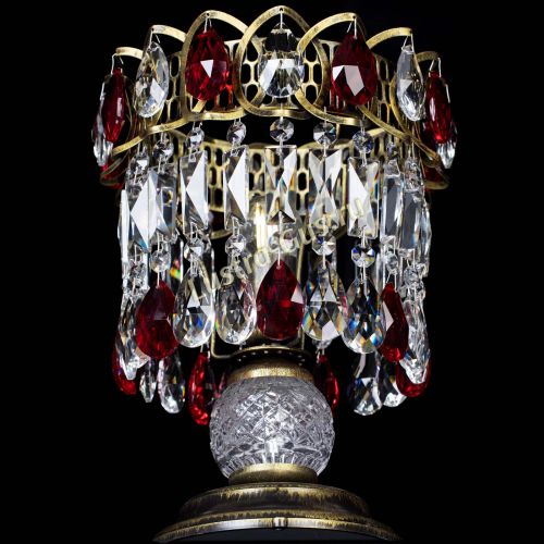 Настольная лампа Астра №1 под бронзу Красная в Сочи Гусь Хрустальный