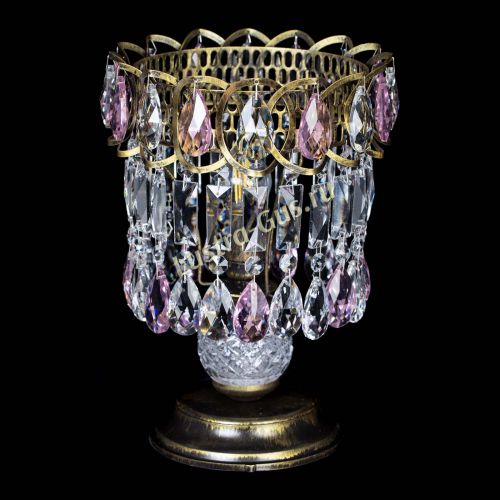 Настольная лампа Астра №1 под бронзу Розовая в Сочи Гусь Хрустальный