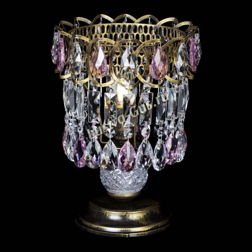 Настольная лампа Астра №1 под бронзу Розовая в Сочи Гусь Хрустальный