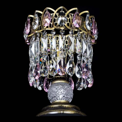 Настольная лампа Астра №1 под бронзу Розовая в Сочи Гусь Хрустальный