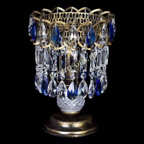 Настольная лампа Астра №1 под бронзу Синяя в Сочи Гусь Хрустальный