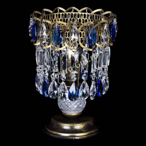 Настольная лампа Астра №1 под бронзу Синяя в Сочи Гусь Хрустальный