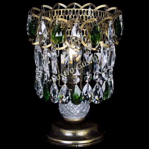 Настольная лампа Астра №1 под бронзу Зеленая в Сочи Гусь Хрустальный
