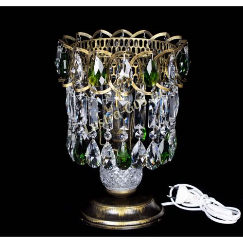 Настольная лампа Астра №1 под бронзу Зеленая в Сочи Гусь Хрустальный