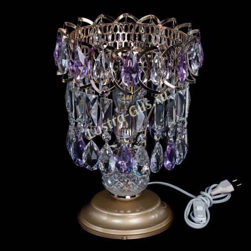 Настольная лампа Астра №1 фиолетовая в Сочи Гусь Хрустальный