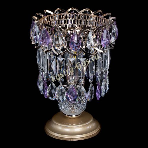 Настольная лампа Астра №1 фиолетовая в Сочи Гусь Хрустальный