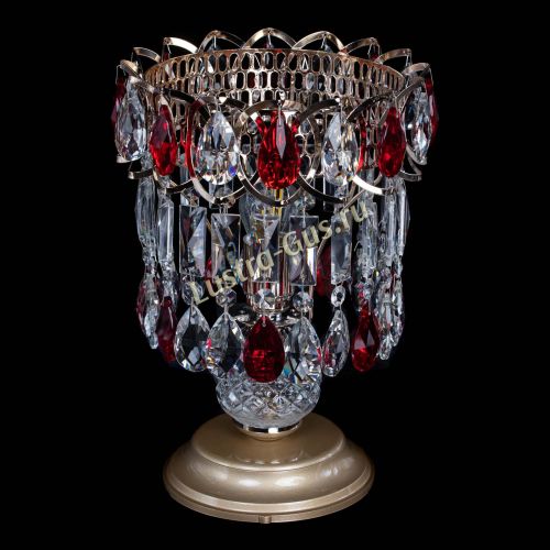 Настольная лампа Астра №1 красная в Сочи Гусь Хрустальный